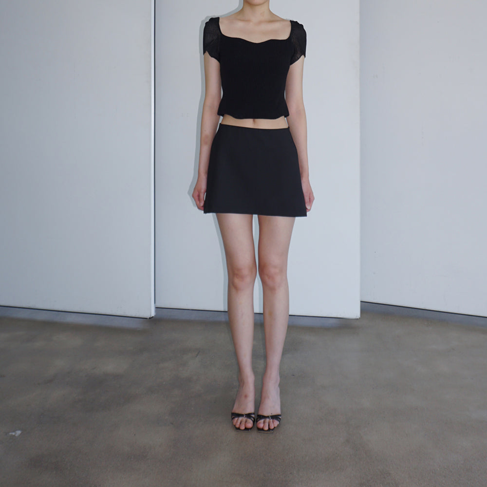 Horizon Dart Mini Skirt (Black)