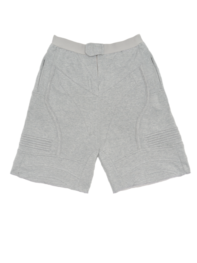 Biker Banding Sweat Short In Melange Grey