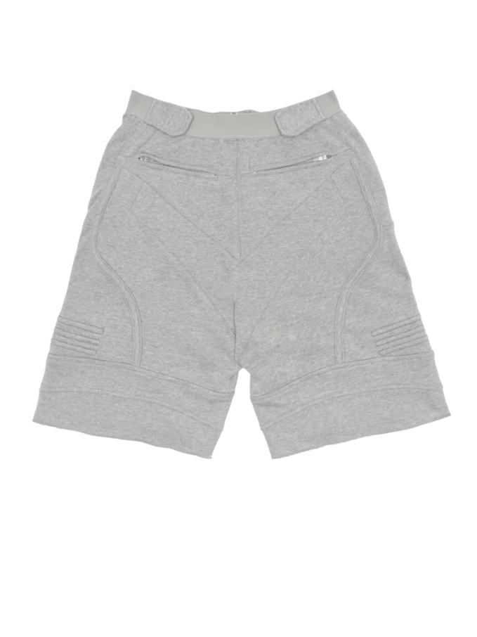 Biker Banding Sweat Short In Melange Grey