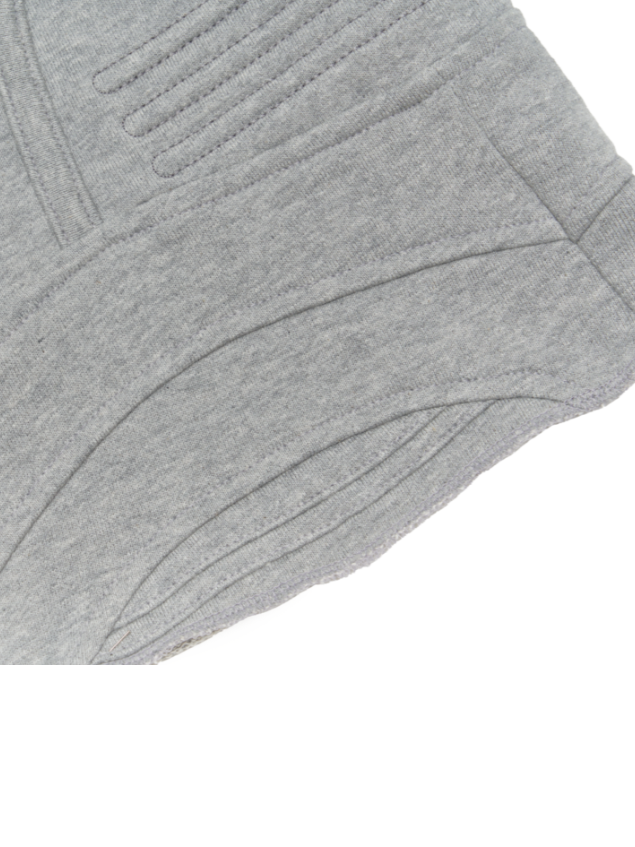 Biker Banding Sweat Short In Melange Grey