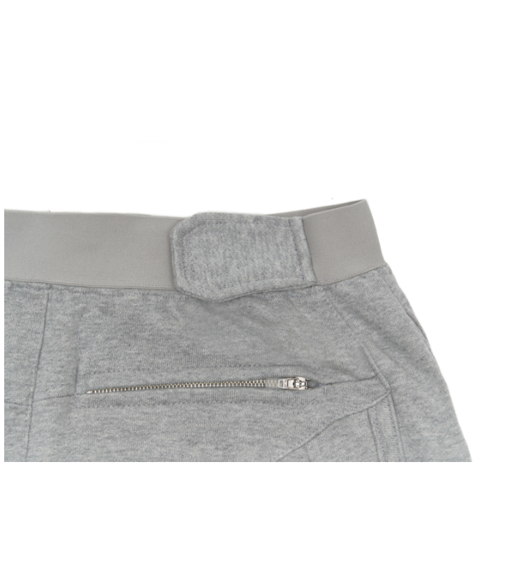 Biker Banding Sweat Short In Melange Grey