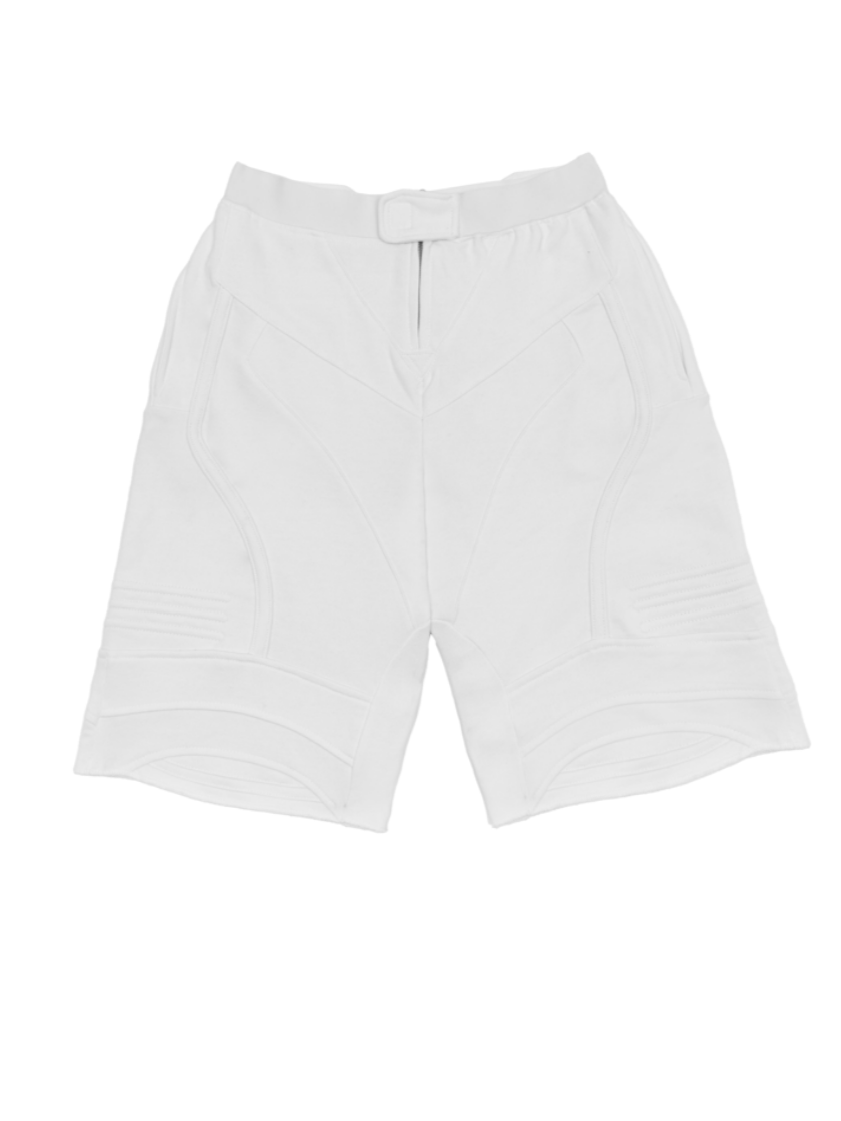 Biker Banding Sweat Short In White