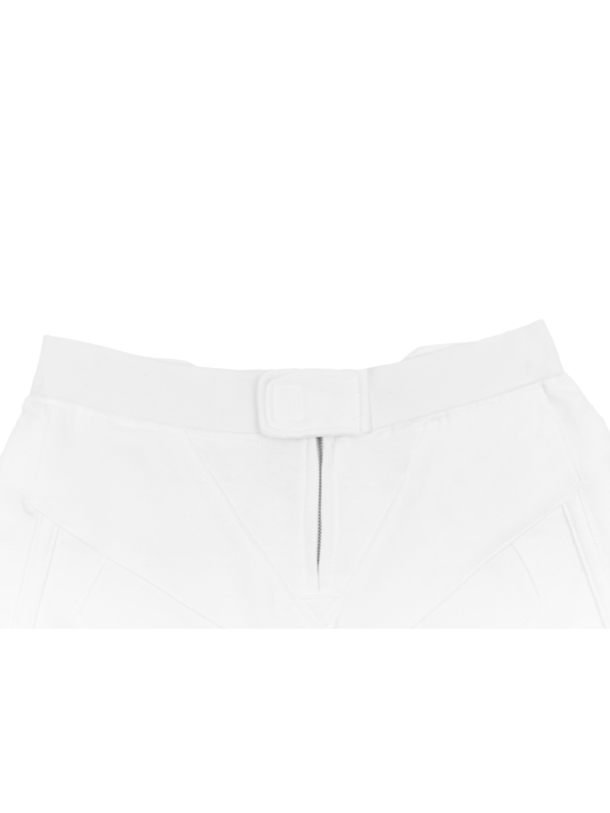 Biker Banding Sweat Short In White