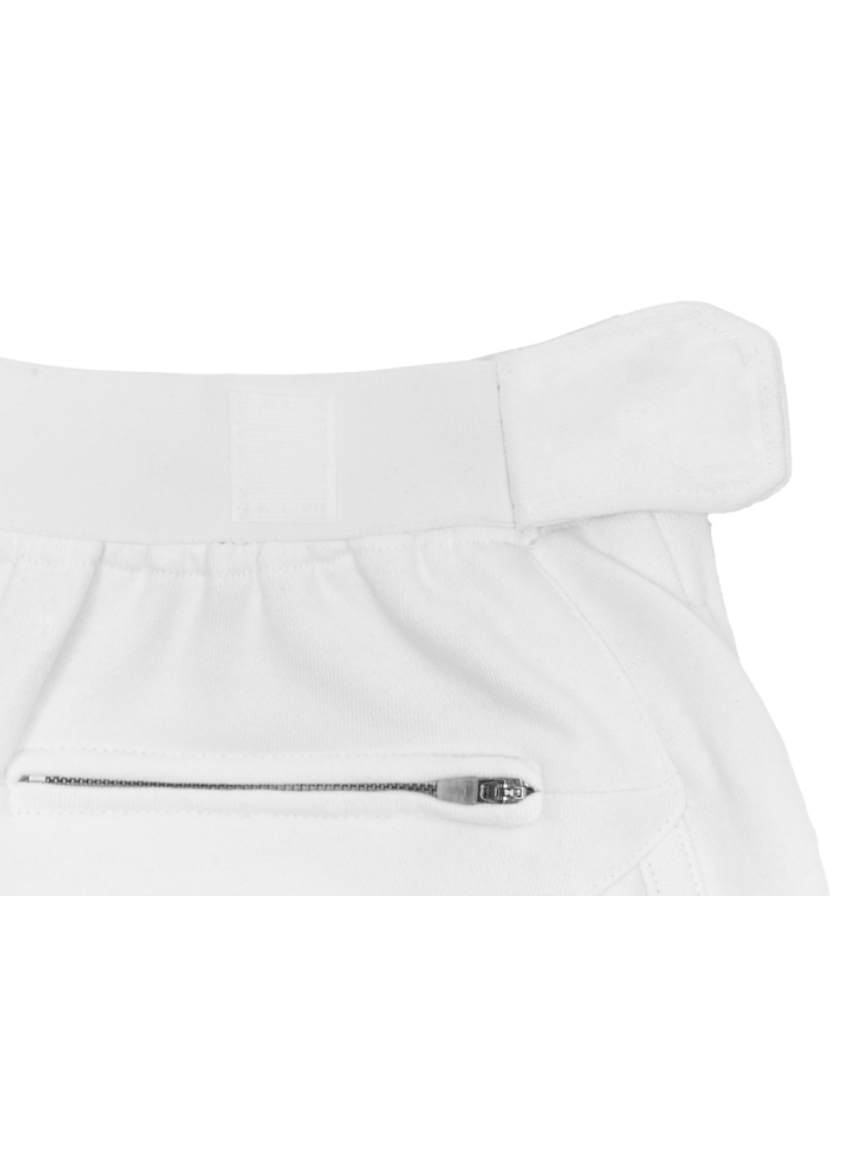 Biker Banding Sweat Short In White