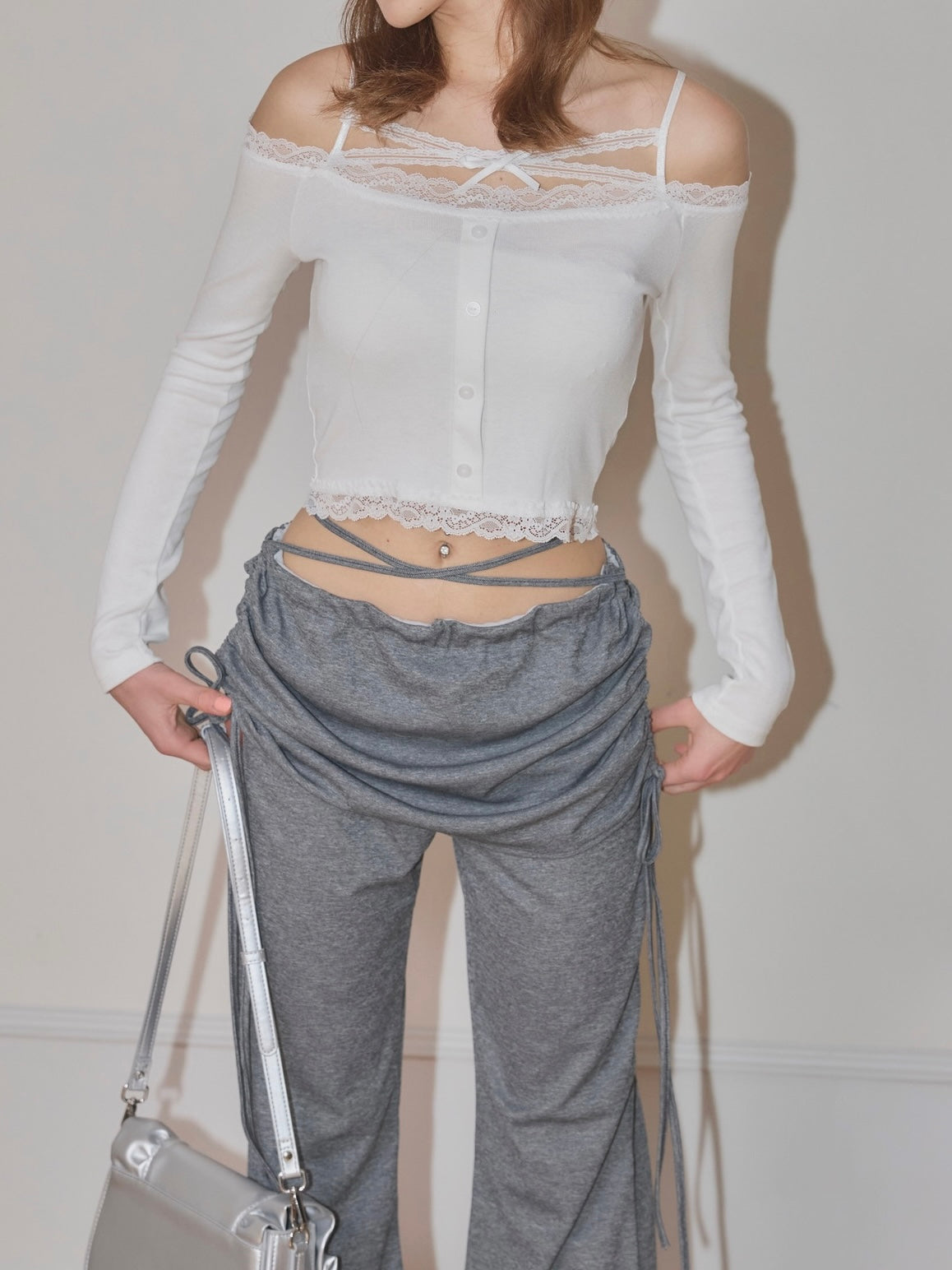 Layered Ribbon pants [2colours]