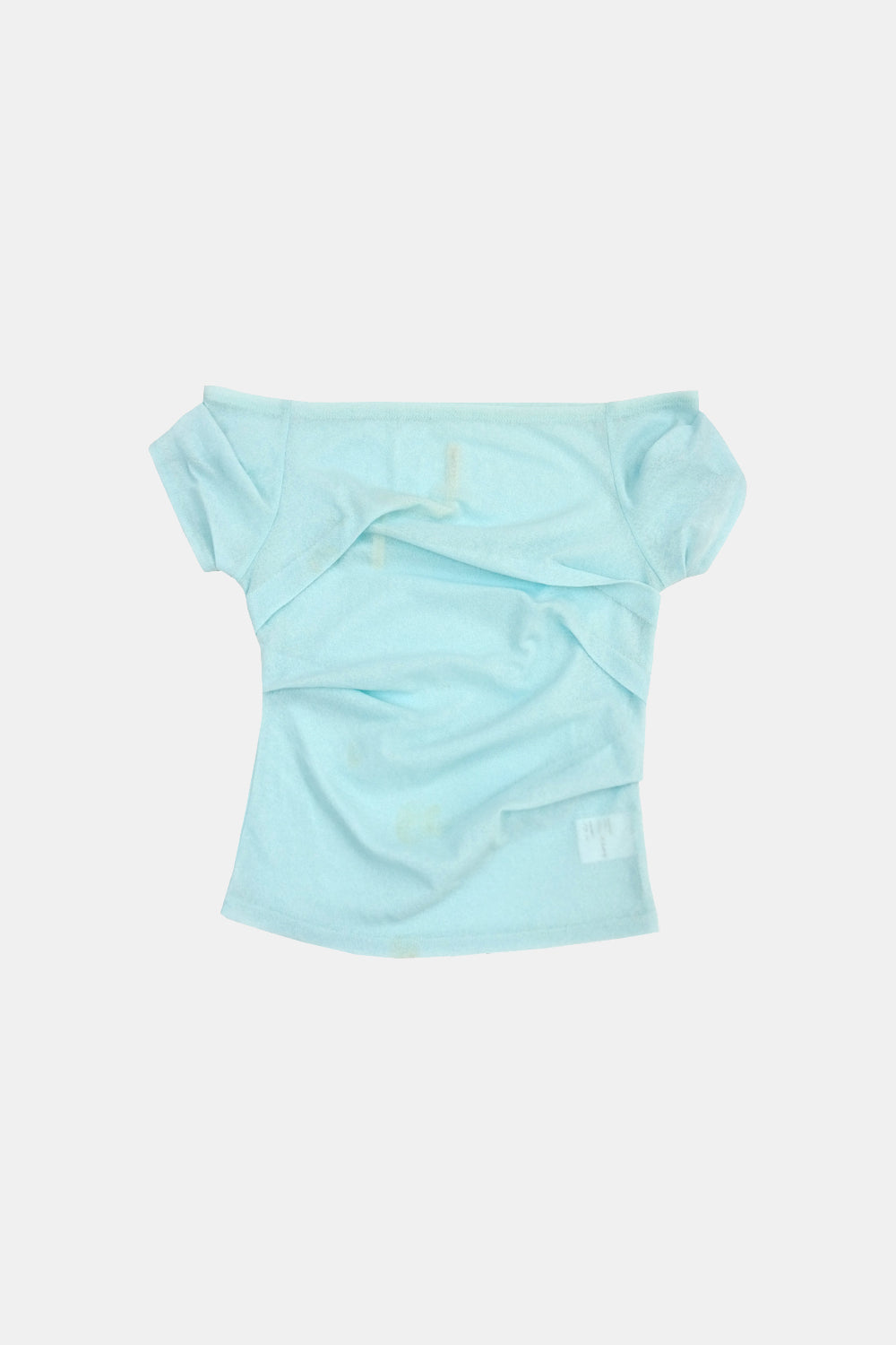 Draping Off Shoulder Top (Cyan)