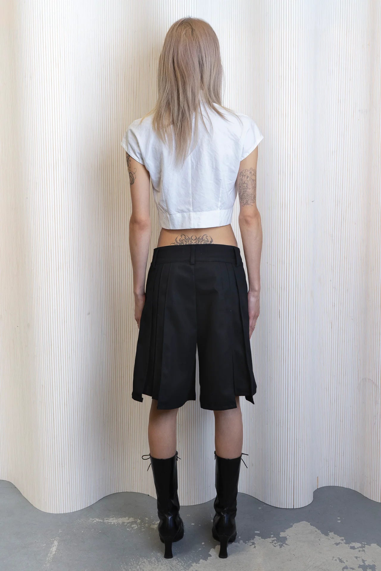 Pleated Trouser Short Black