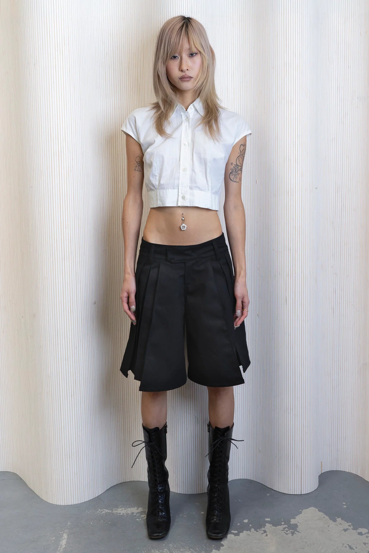 Pleated Trouser Short Black