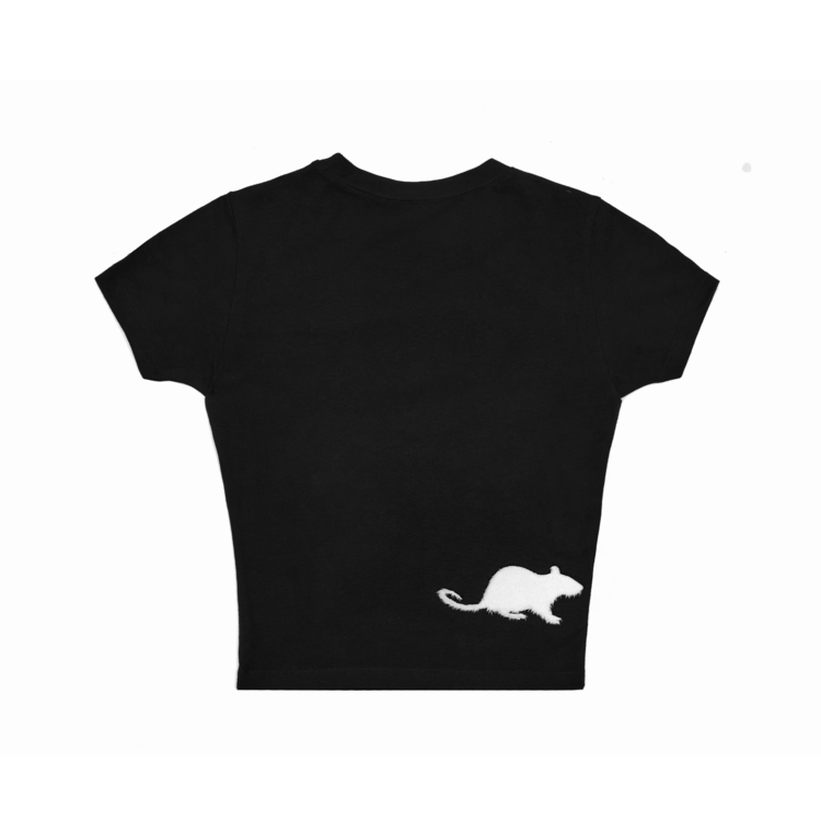 Furry Rat Slim T-Shirt in Black