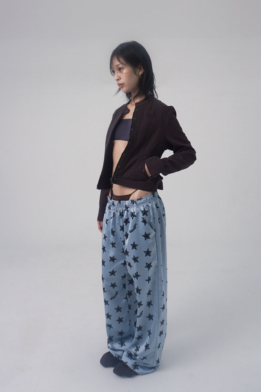 Star Charm Satin Pants