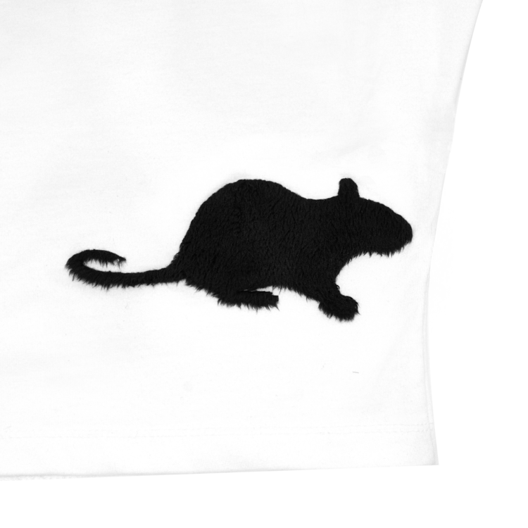 Furry Rat Slim T-Shirt in White