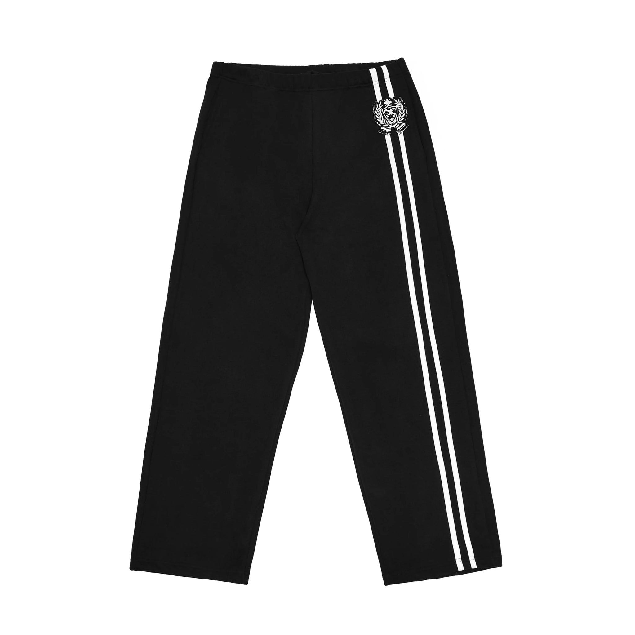 Beaded School Logo Track Pants in Black