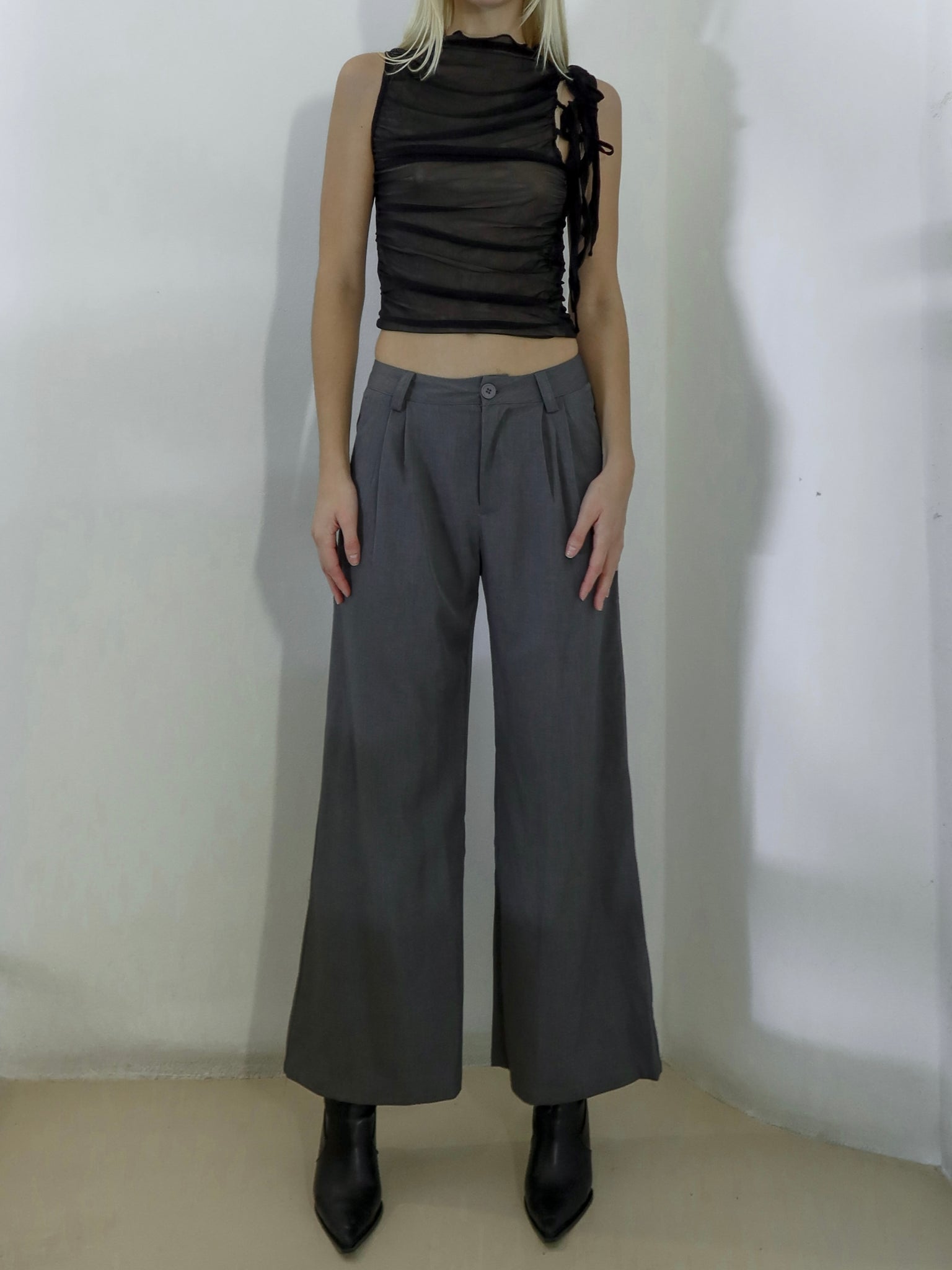 Sophia Wide Pants [Grey]