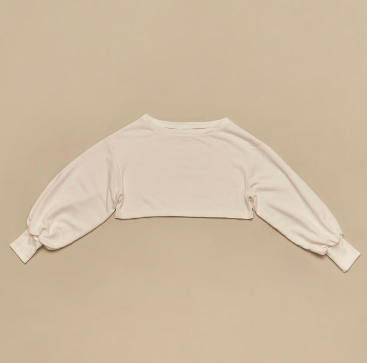 boat neck cropped sweat (white)