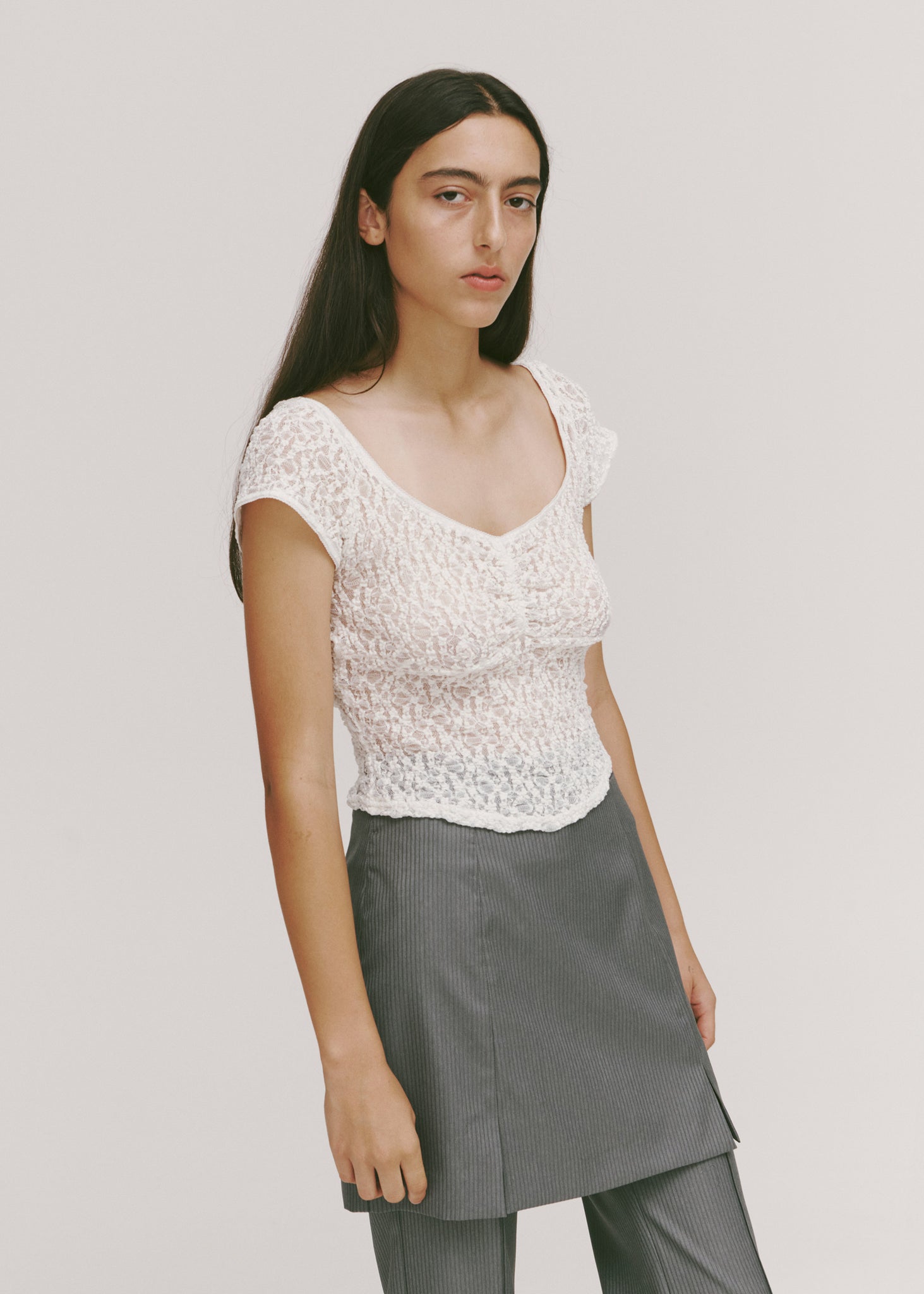 Impression Lace Tee - Ivory