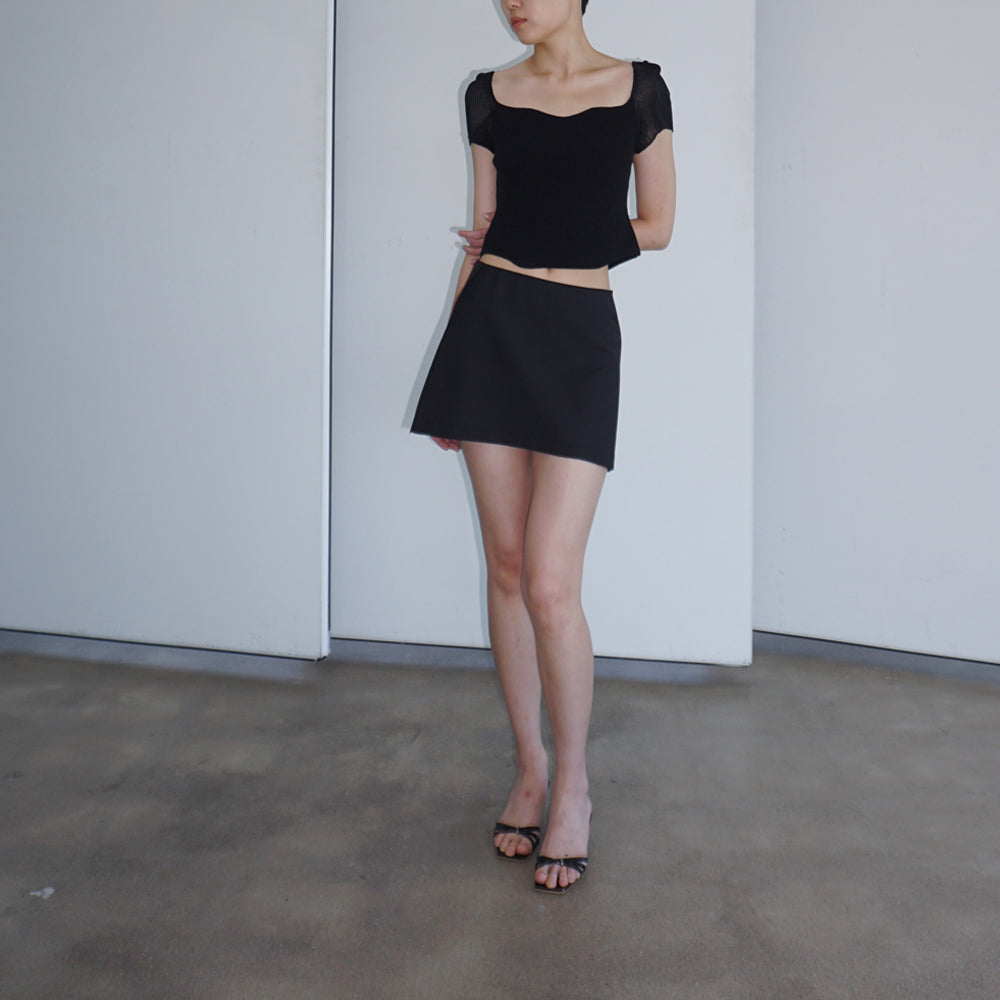 Horizon Dart Mini Skirt (Black)