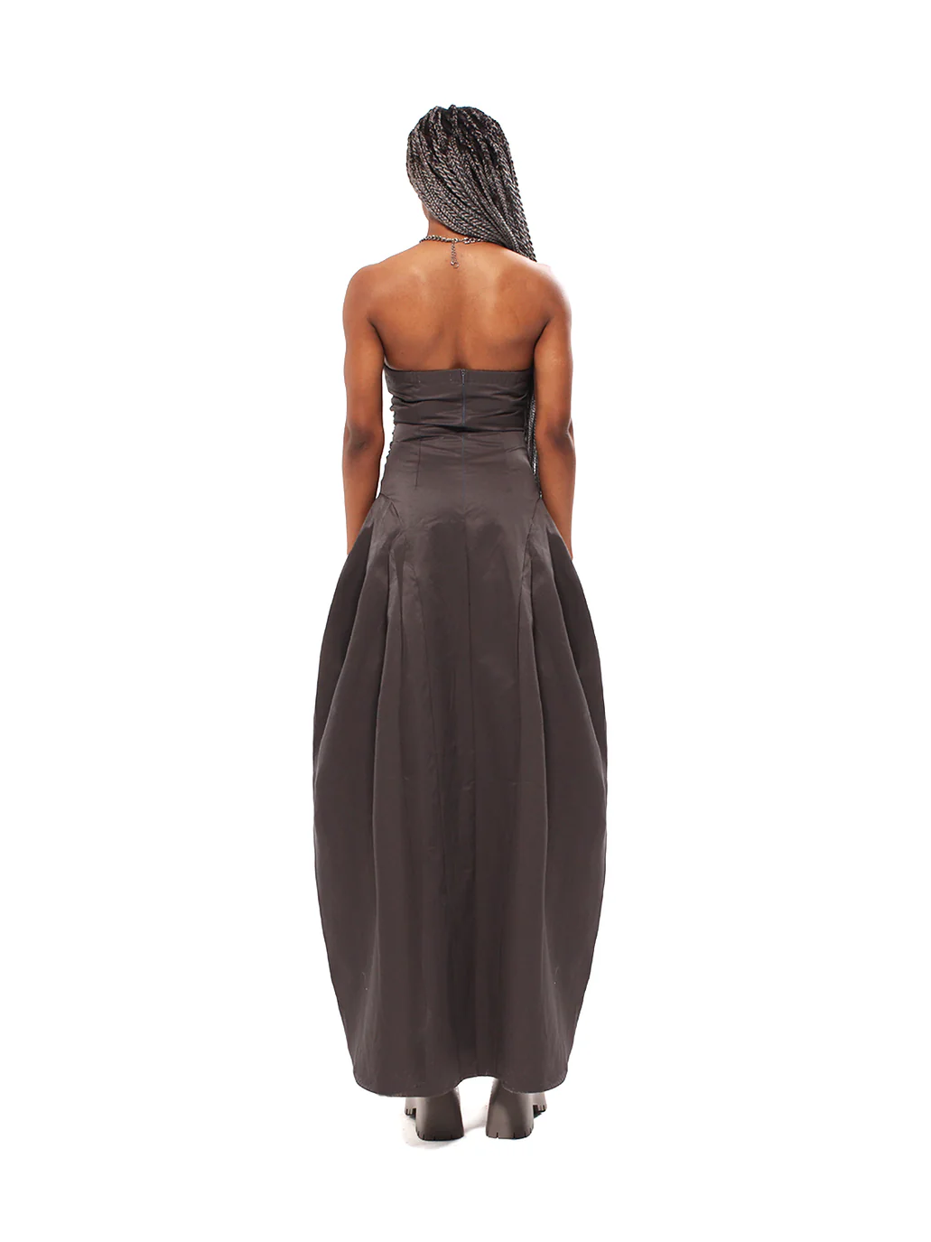 Gray Strapless Hi-low Dress