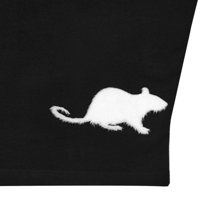 Furry Rat Slim T-Shirt in Black