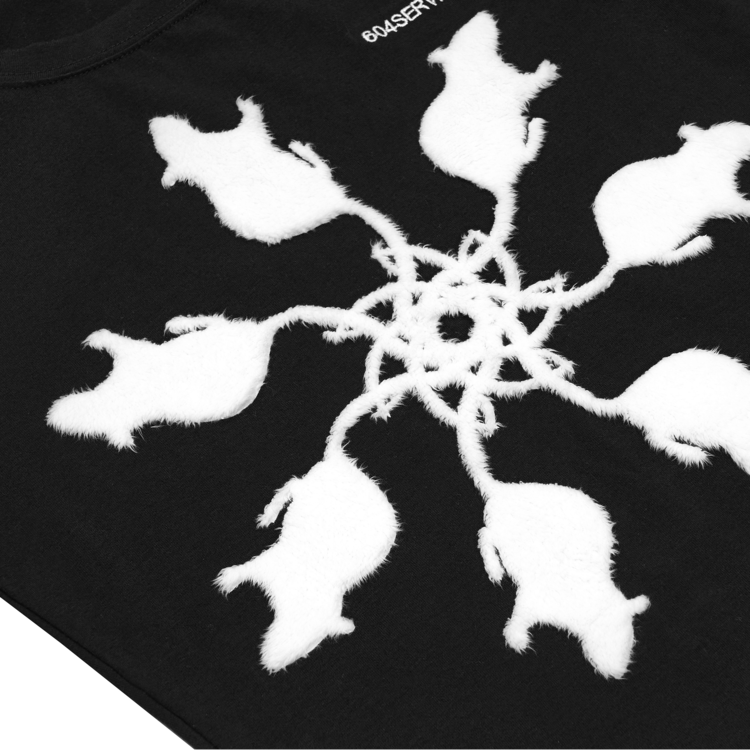 Furry Rat Slim T-Shirt in Black