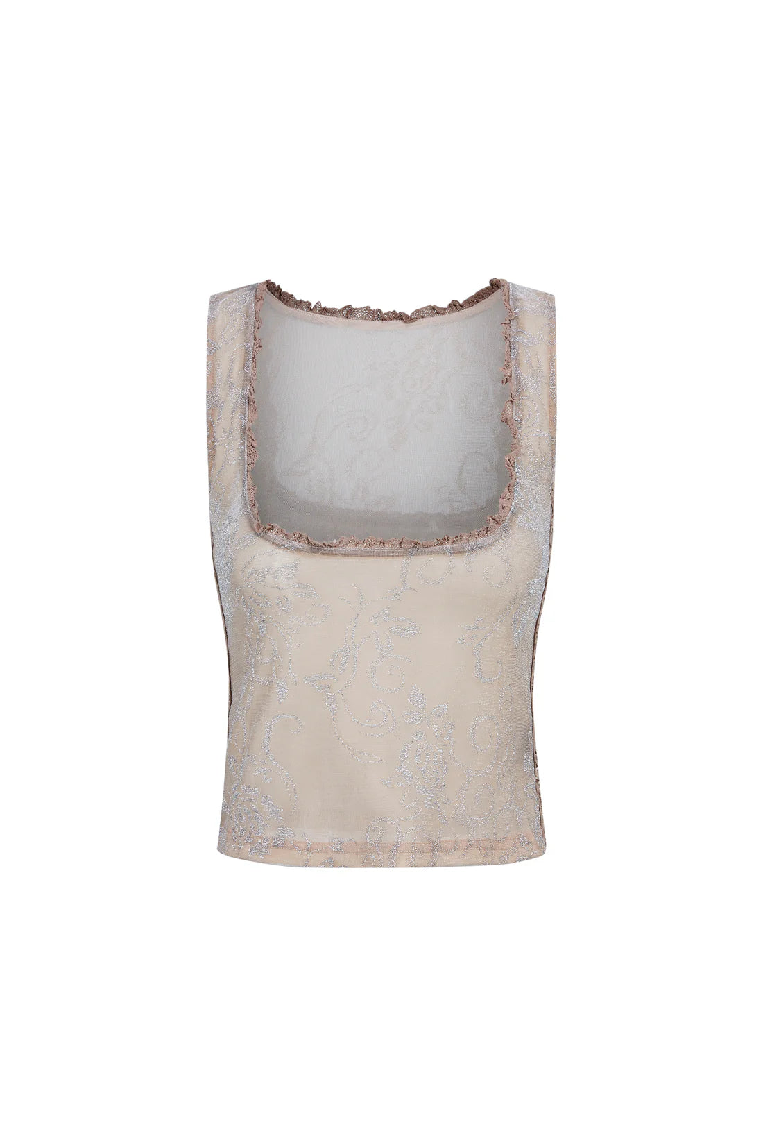 Glittery Lace Trim Tank