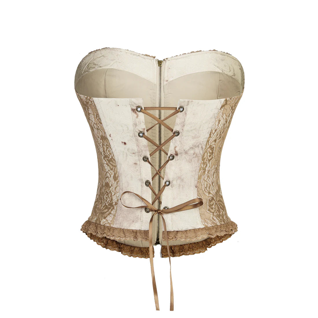 Grungy Lace Patchwork Corset Top