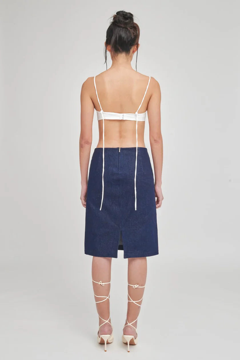 Vessel Denim Midi Skirt