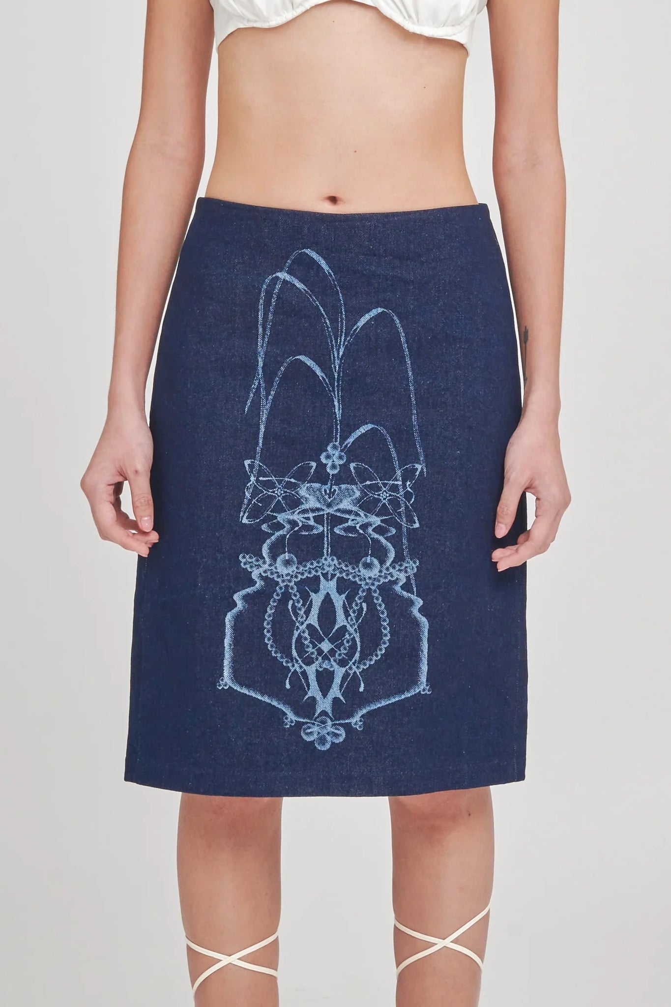 Vessel Denim Midi Skirt