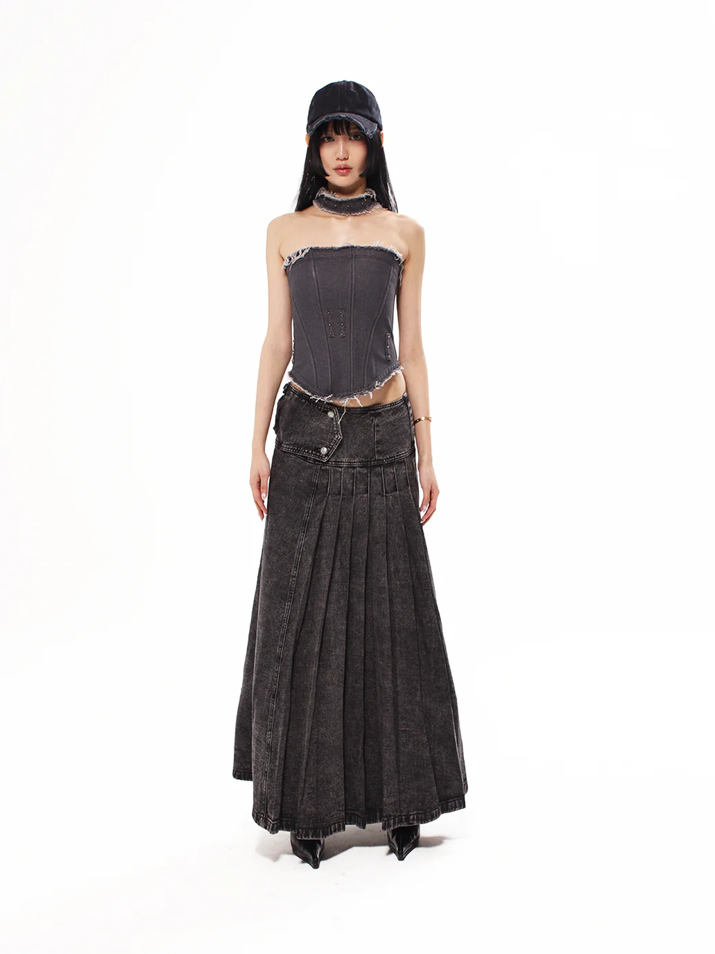 Denim Obelisk Maxi Skirt