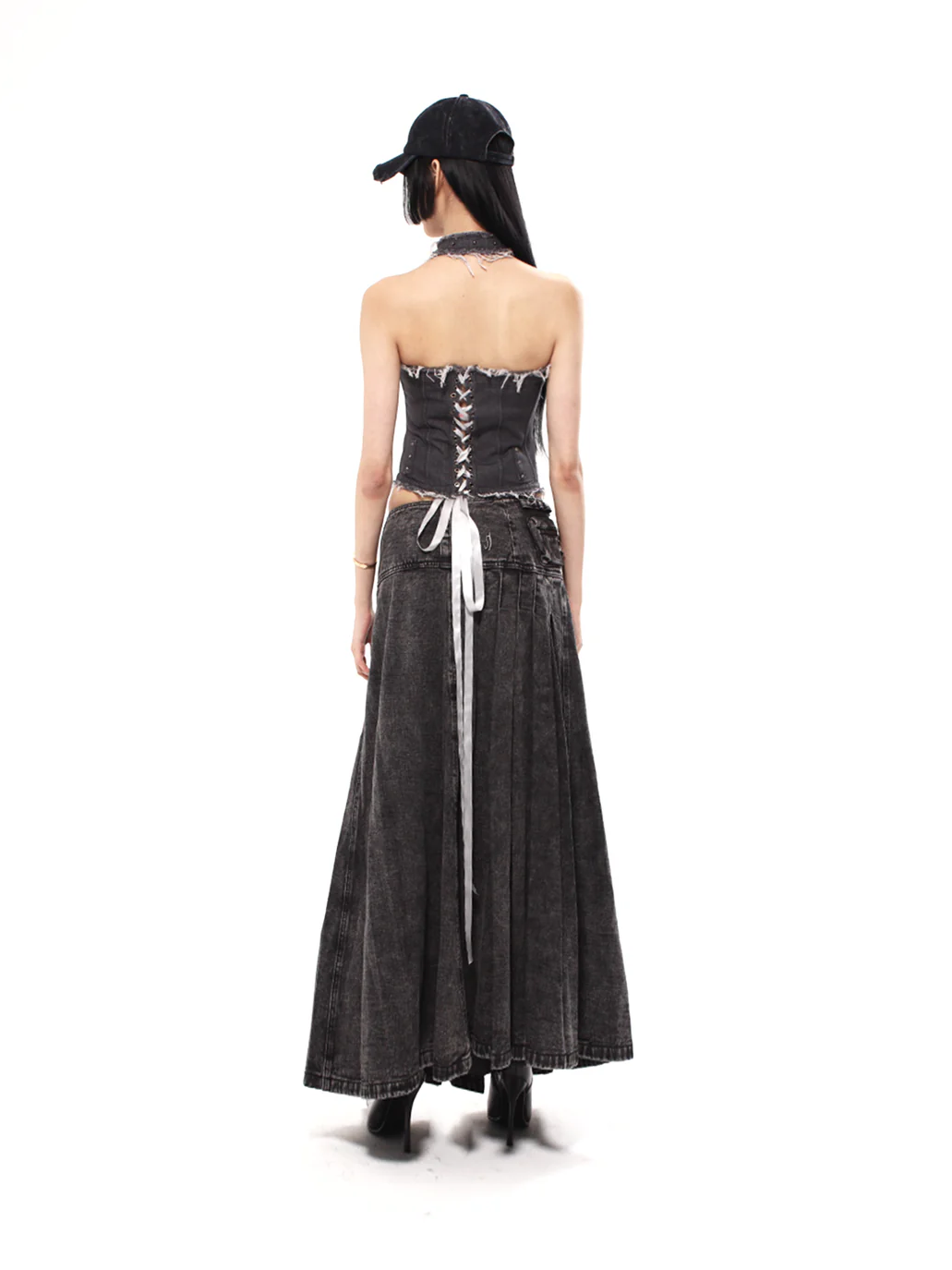 Denim Obelisk Maxi Skirt