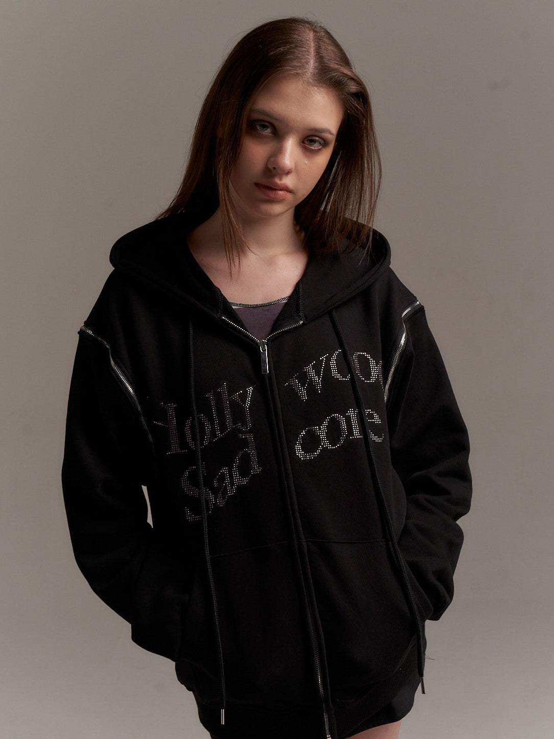 Hollywood Sadcore zip-up (Crystal)